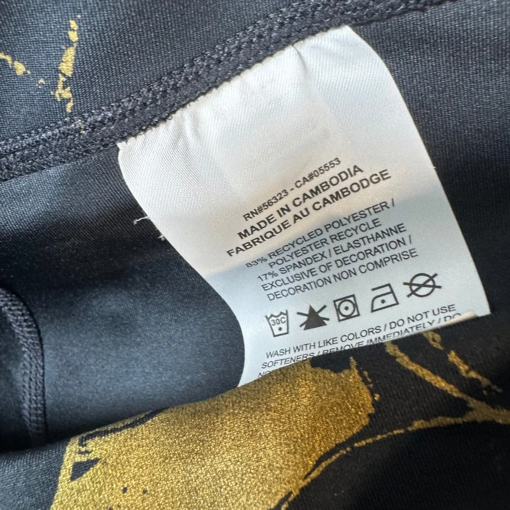 Nike Dri-FIT Leggings Womens Large Black Gold Floral Sketch Athletic Tights L
